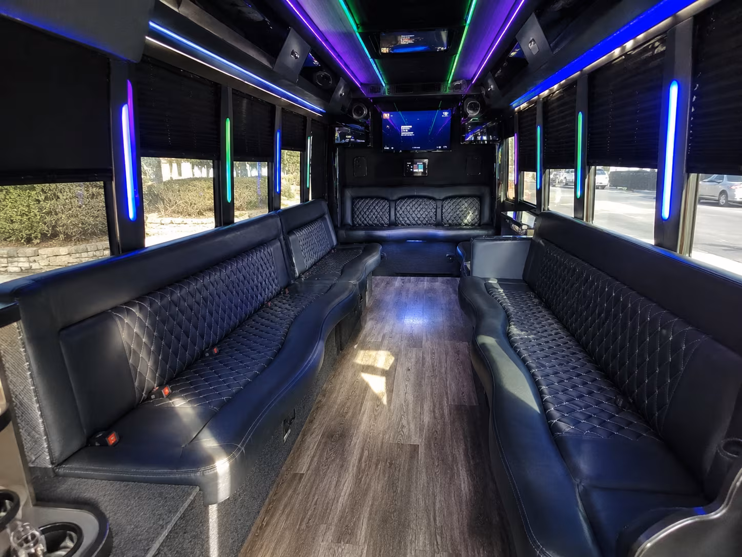 smyrna 15 passenger party bus interior