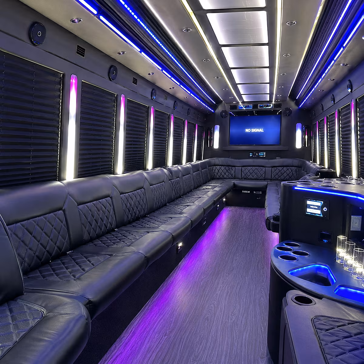 smyrna 30 passenger party bus inside