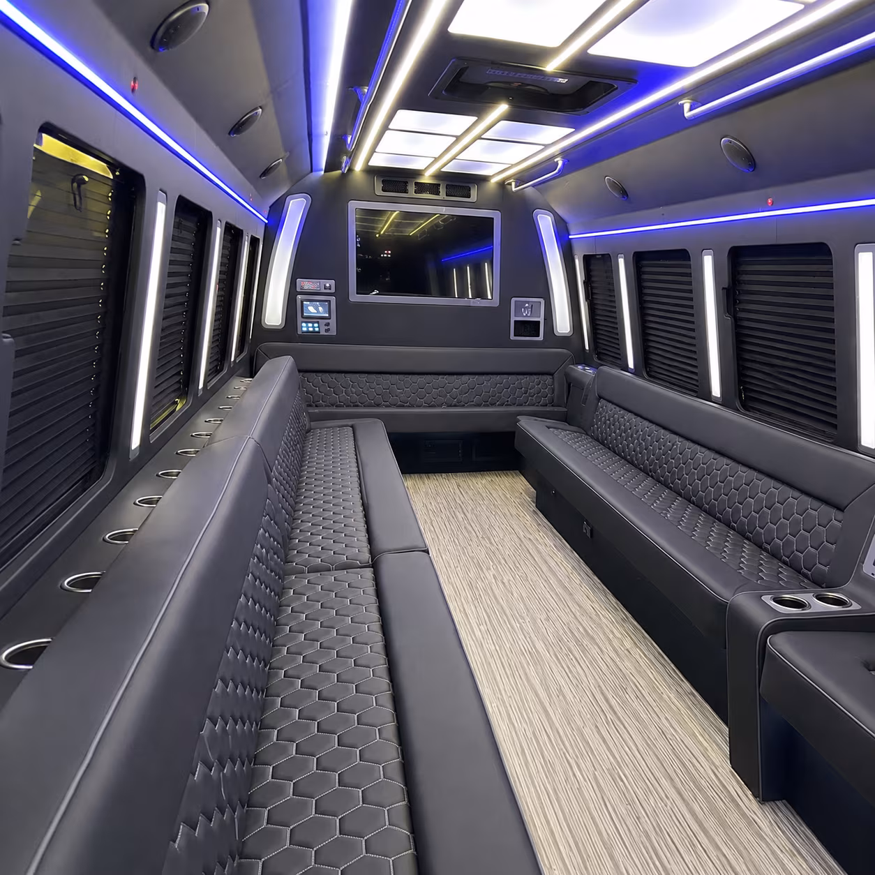 smyrna 40 passenger party bus inside