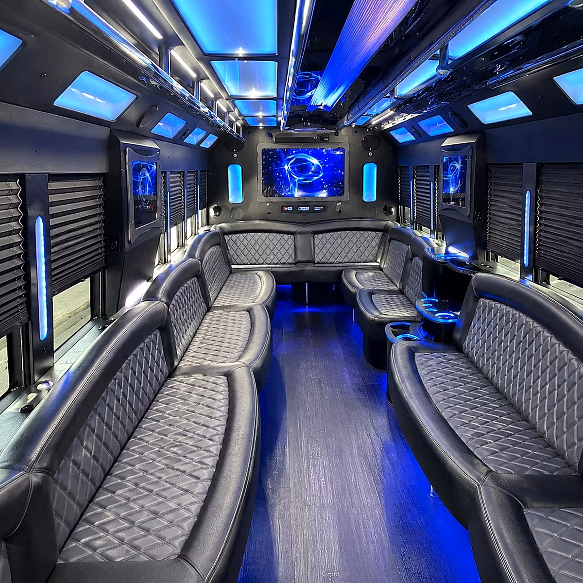 smyrna 50 passenger party bus interior